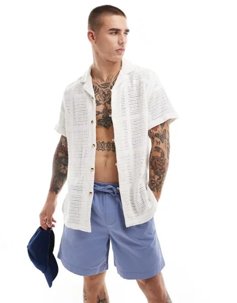 Свободная рубашка крючком с короткими рукавами ASOS DESIGN