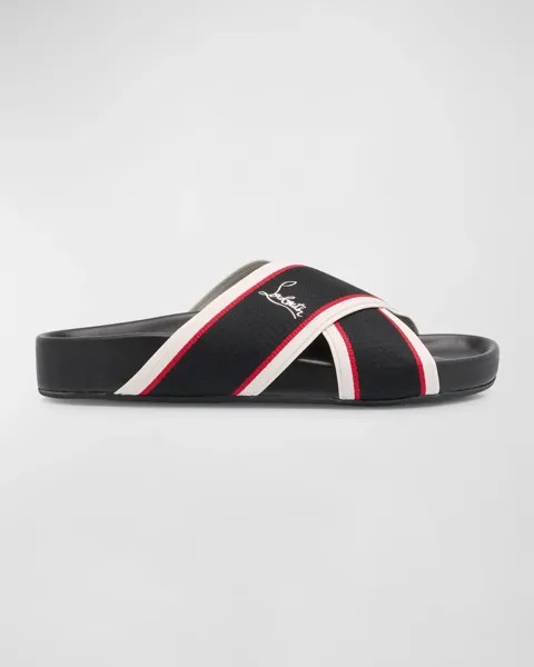 Шлепанцы Hot Cross Bizz Donna Web Christian Louboutin, цвет Black