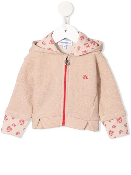 Emporio Armani Kids худи на молнии с блестками