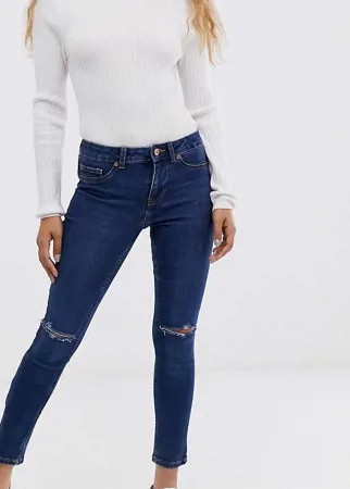 Рваные джинсы скинни New Look Petite-Синий