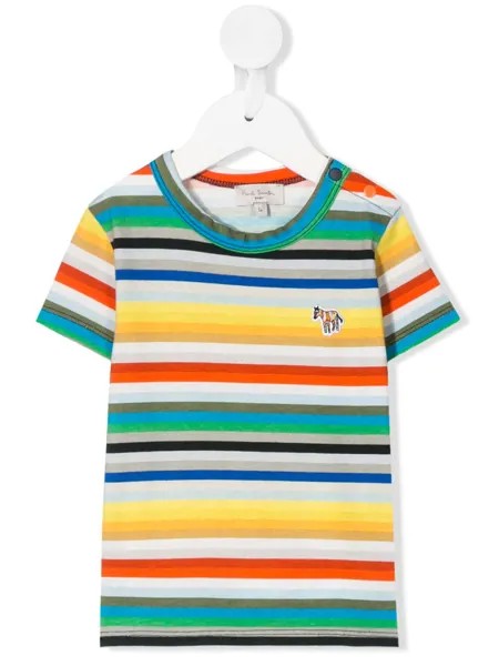 Paul Smith Junior футболка в полоску с вышивкой