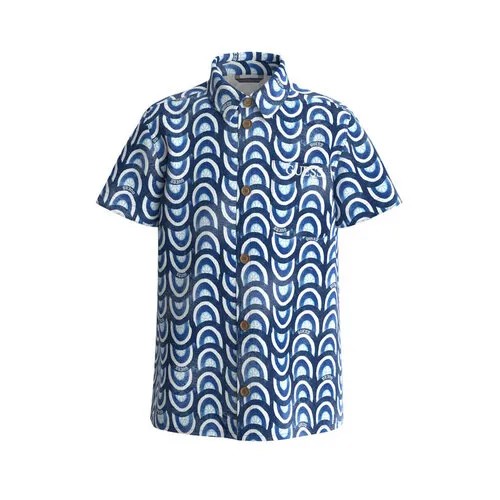 Рубашка GUESS, размер 128-134, синий, голубой