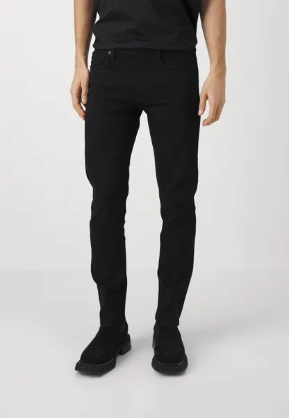 Джинсы узкого кроя Emporio Armani, черный деним