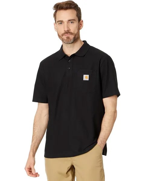 Поло Carhartt Loose Fit Midweight Short Sleeve Pocket, черный