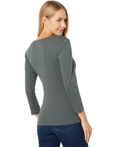 Футболка Lilla P 1x1 Rib 3/4 Sleeve Crewneck Tee, цвет Mineral