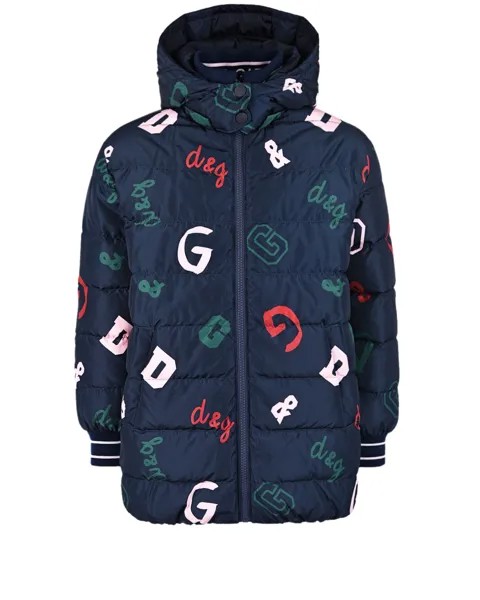Двухсторонняя куртка из нейлона с принтом логотипа Dolce&Gabbana детская
