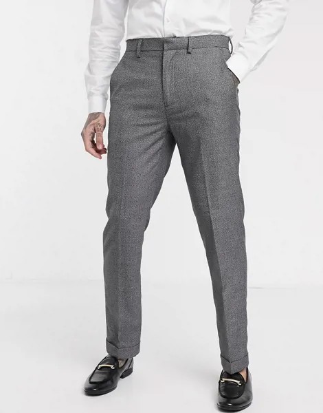 Серые суженные строгие брюки Burton Menswear-Серый