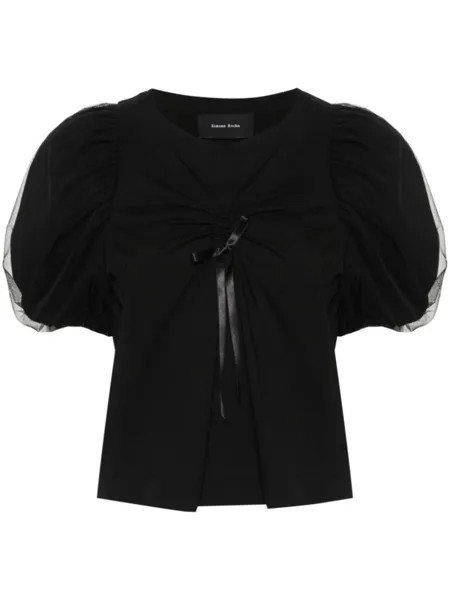 Simone Rocha футболка со сборками, черный