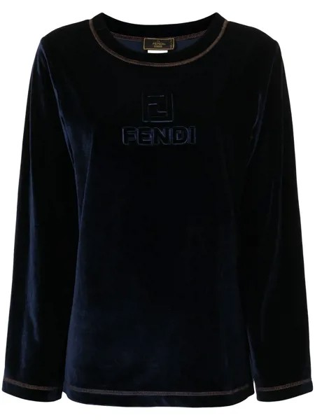 Fendi Pre-Owned футболка 1990-х годов с длинными рукавами и логотипом