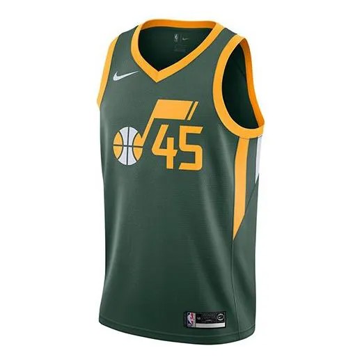 Футболка заработали издание nba donovan mitchell 45 utah jazz баскетбольная майка зеленая Nike, зеленый