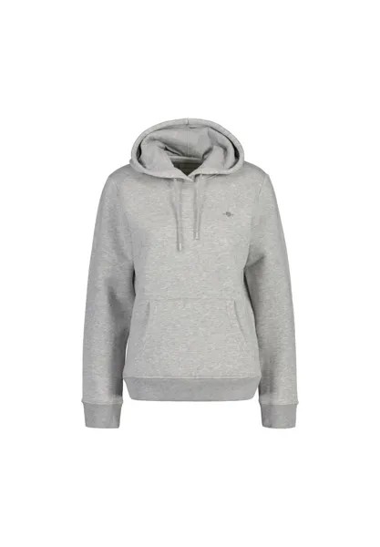 Толстовка женская - REGULAR SHIELD HOODIE, свитер с капюшоном, логотип GANT, серый