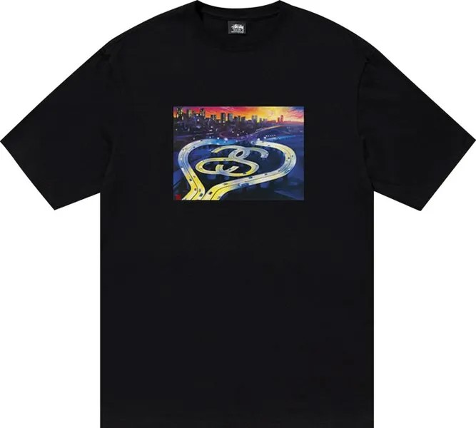 Футболка Stussy SS Highway Tee 'Black', черный