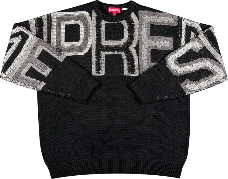 Свитер Supreme Chenille Logo Sweater 'Black', черный