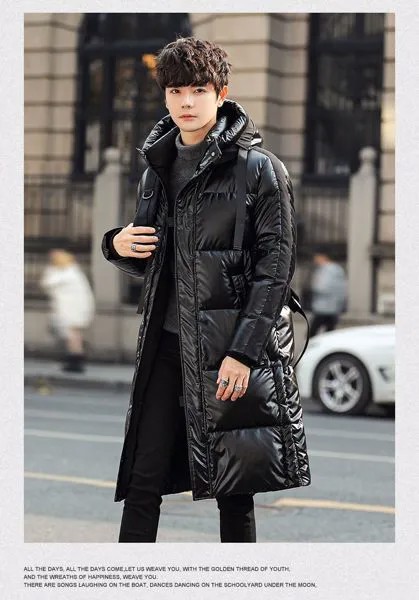 2021 модное утепленное Мужское пальто с капюшоном удлиненная теплая парка пальто на белом утином пуху высококачественное мужское новое зимн...
