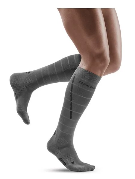 Гетры мужские CEP Reflection Compression Knee Socks C123R серые 46-48 RU