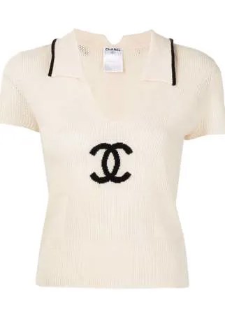 Chanel Pre-Owned рубашка поло 2001-го года с логотипом CC