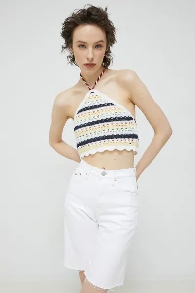Хлопковый топ Tommy Jeans, мультиколор