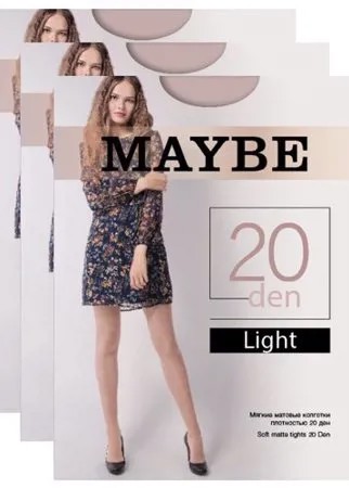 Колготки MAYBE Light 20 den, размер 6, телесный (бежевый), 3 пары