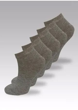 Носки женские короткие серый меланж, 5 пар