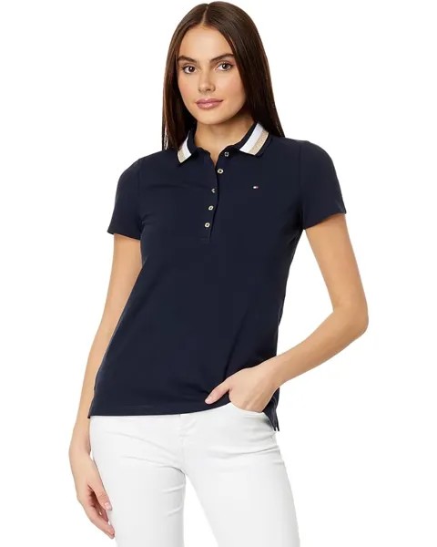 Поло Tommy Hilfiger Short Sleeve Shine, цвет Sky Captain