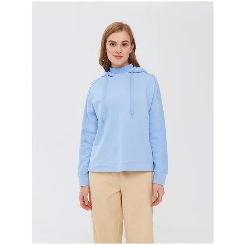 Худи UNITED COLORS OF BENETTON, средней длины, капюшон, размер XS, синий, голубой