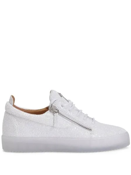 Giuseppe Zanotti кеды Frankie с блестками, белый