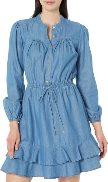 Платье Michael Kors Chambray Ruffle Dress, цвет Light Cadet Wash