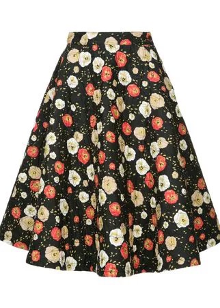 CK Calvin Klein расклешенная стеганая юбка с цветочным принтом