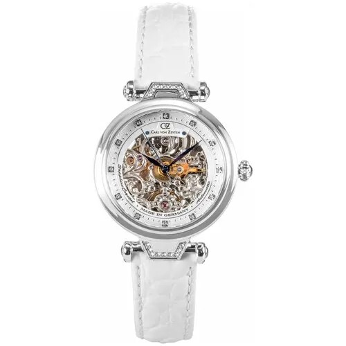 Наручные часы Carl von Zeyten Skeleton, серебряный, белый
