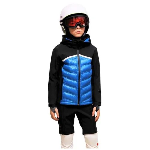 Горнолыжная куртка Vist детская, капюшон, герметичные швы, карманы, водонепроницаемая, воздухопроницаемая, размер 152, черный, синий