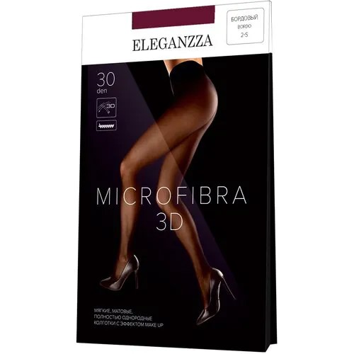 Колготки ELEGANZZA Microfibra, 30 den, размер M, бордовый