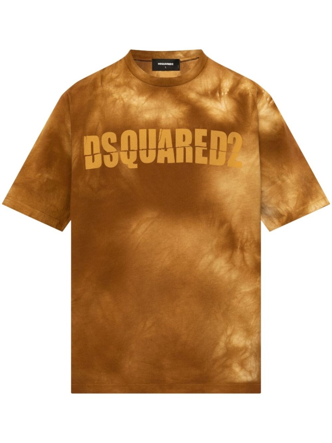 Dsquared2 футболка из хлопка с принтом логотипа и тай-дай-принтом, коричневый