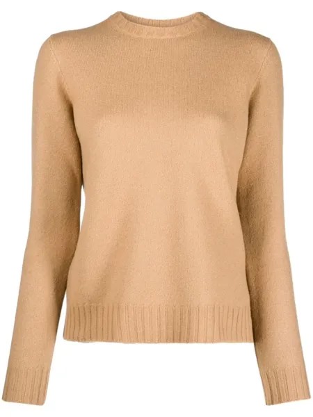 Jil Sander шерстяной джемпер Liso с круглым вырезом, нейтральный цвет