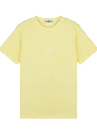 Желтая футболка с логотипом Stone Island детская