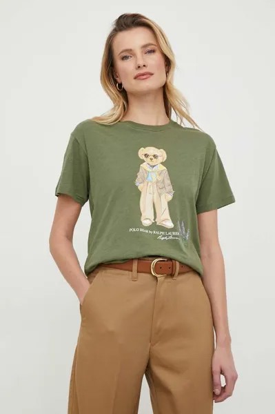Хлопковая футболка Polo Ralph Lauren, зеленый