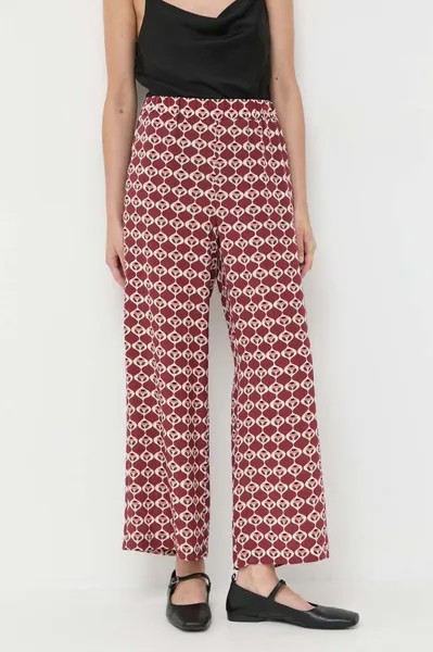 Шелковые брюки Weekend Max Mara, мультиколор