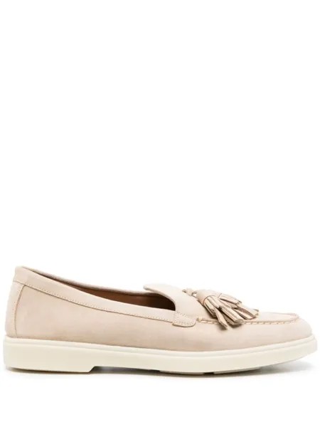 Santoni лоферы с кисточками, нейтральный цвет