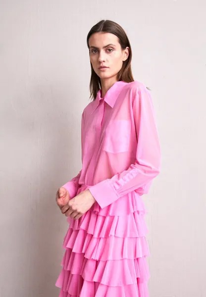 Блузка на пуговицах FAUX POCKETS Norma Kamali, светло-розовый