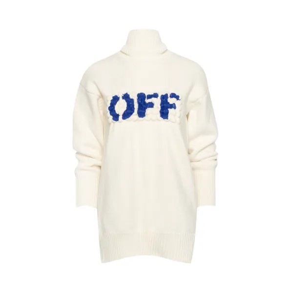 Off-White Водолазка с логотипом Boiled, цвет Белый/Синий