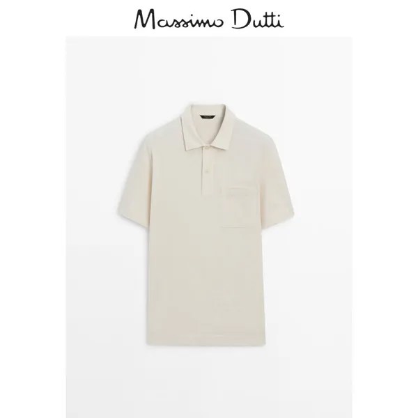 Рубашка мужская Special Massimo Dutti с короткими рукавами, кремовый