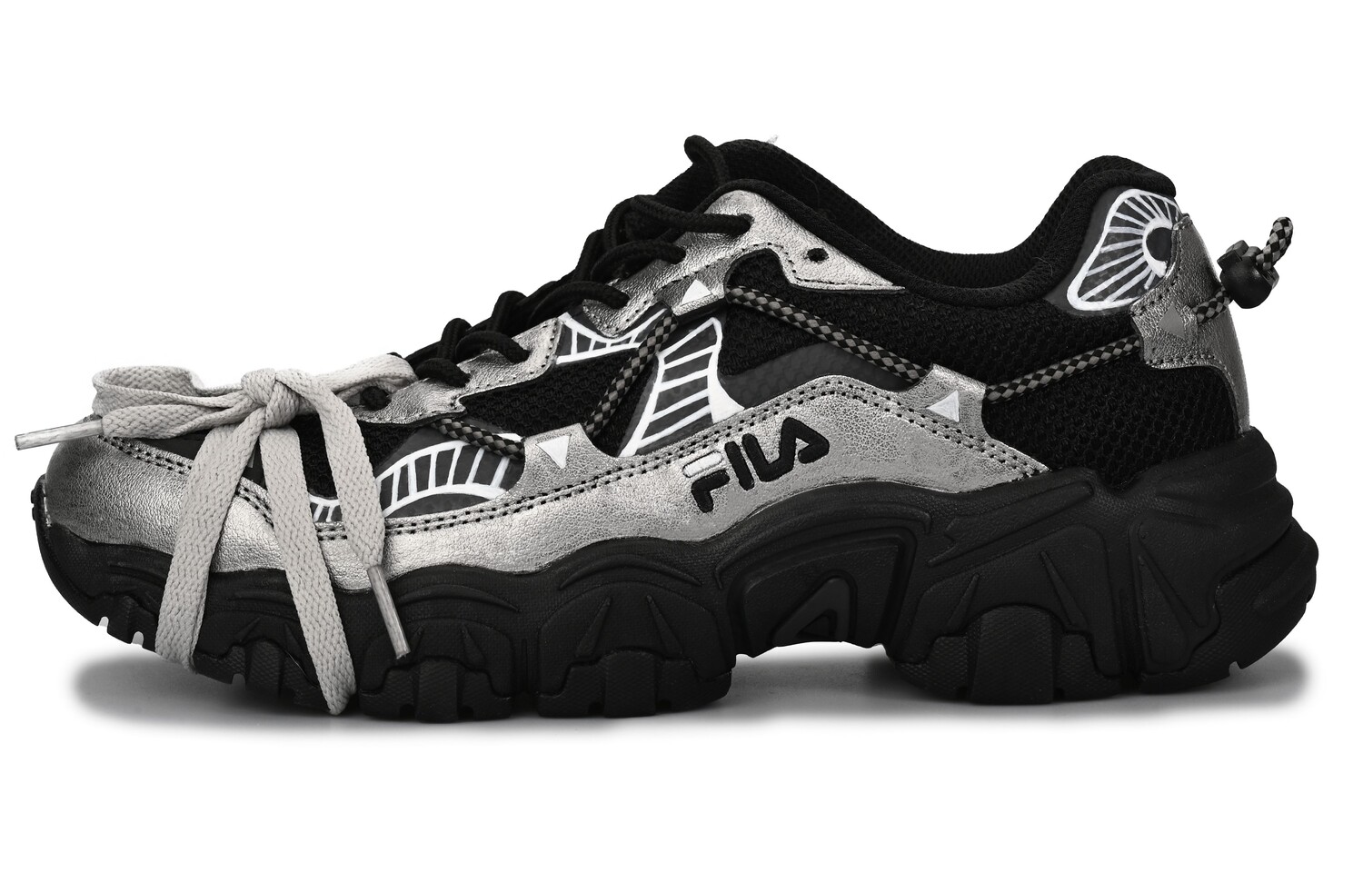 Кроссовки FILA Cat Claw Lifestyle Shoes Unisex Low-top Black/silver, черный/серебряный