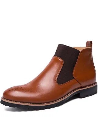 Мужские Classic Brogue Chelsea Ботинки Деловой кэжуал Платье Ботинки