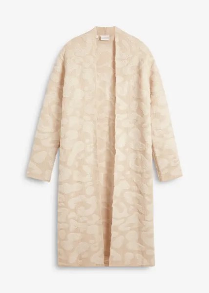 Вязаное пальто с содержанием шерсти Bpc Selection Premium, бежевый