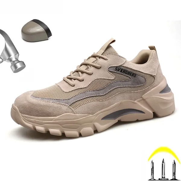 Мужская Рабочая защитная обувь, рабочие кроссовки с защитой от проколов, Мужская неразрушаемая рабочая обувь, мужские ботинки, легкая мужская обувь, безопасная обувь