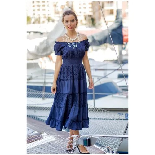 Сарафан Fresh Cotton, хлопок, повседневный, размер 3XL, синий