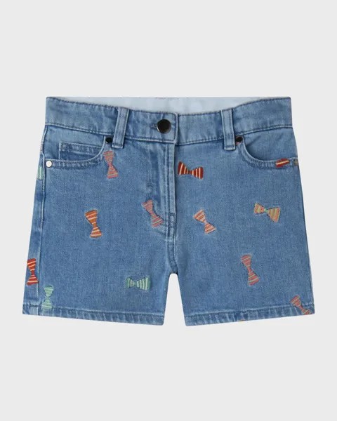 Джинсовые шорты Girl's Bows, размер 4–12 Stella McCartney Kids, цвет Blue