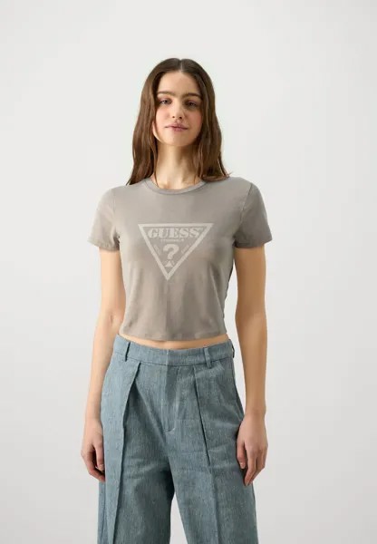 Футболки с принтом GO VINTAGE BABY TEE Guess Originals, цвет Desert Stone