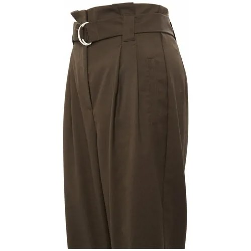 Оливковые брюки с поясом INCITY, цвет оливковый, размер XS