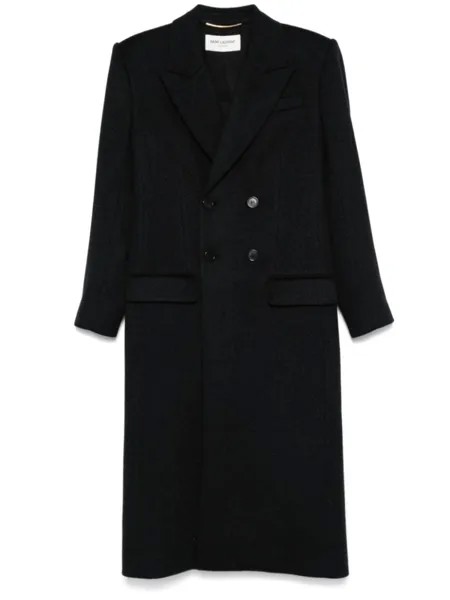 Saint Laurent двубортное пальто, серый