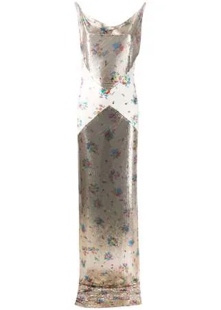 Paco Rabanne платье с цветочным узором и пайетками